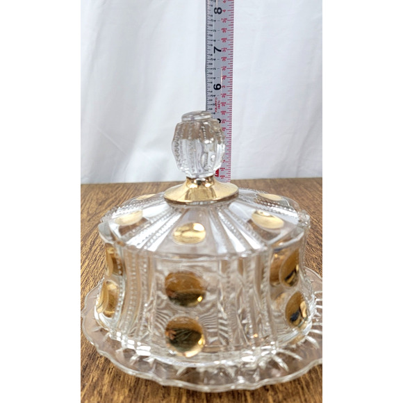 Antique Famous Gold by Co-Operative Flint EAPG Clear Butter Cover Dish 1880S - Picture 12 of 12
